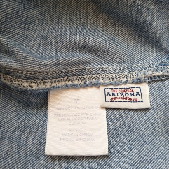 Vintage Arizona Jean & Co 3T Toddler Denim Overalls Retro 90s 100% Cotton - Picture 3 of 6